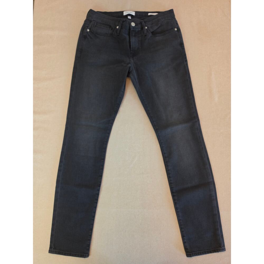 Frame L'Homme Black-Washed Mid-Rise Skinny Jean Sz 32 NWT - Picture 2 of 5